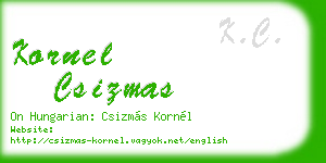 kornel csizmas business card